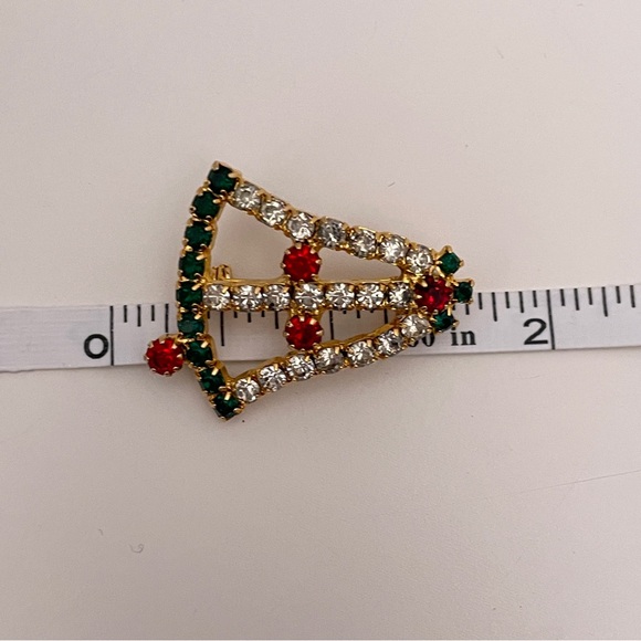 Vintage Rhinestone Christmas Holiday Winter Gifting Festive Bell Brooch / Pin - Picture 7 of 8